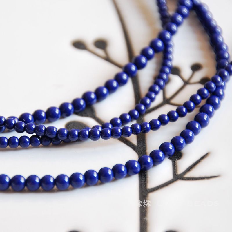 优化青金石2mm3mm4mm6mm8mm小米珠流苏穗子DIY手工串珠单颗配珠