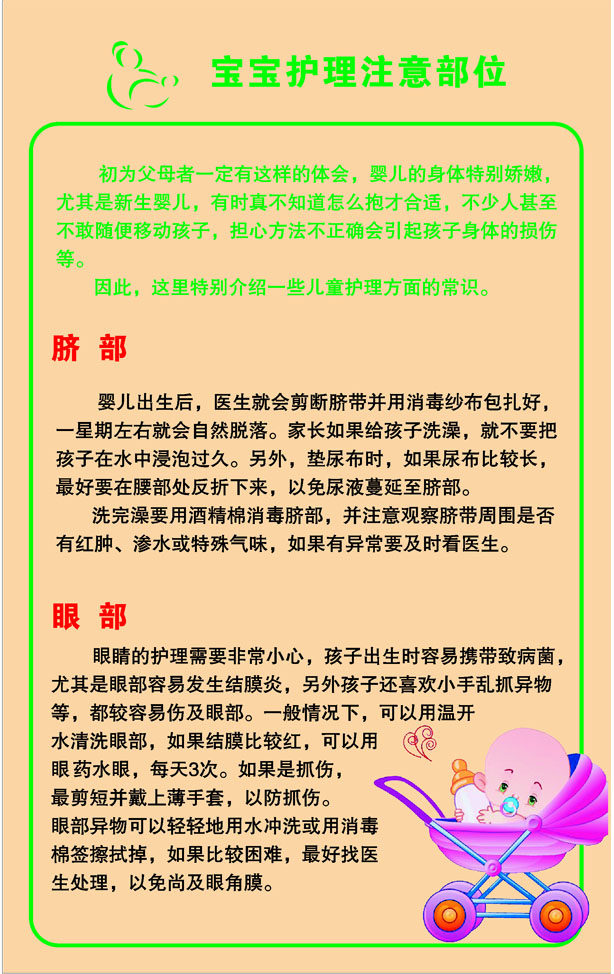 567海报印制海报展板素材4婴儿图片宝宝护理注意部位1