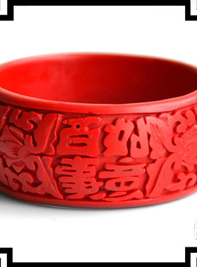 红色朱砂新娘饰品手环