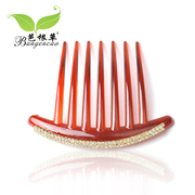 Bagen grass hair ACC two row diamond insert card seven teeth comb hair comb jewelry Korea into Korean version