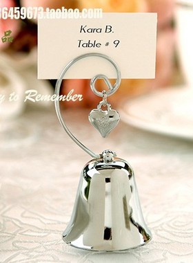 RedBox欧式婚庆婚宴用品 婚礼爱心吊坠铃铛席位夹 席卡座