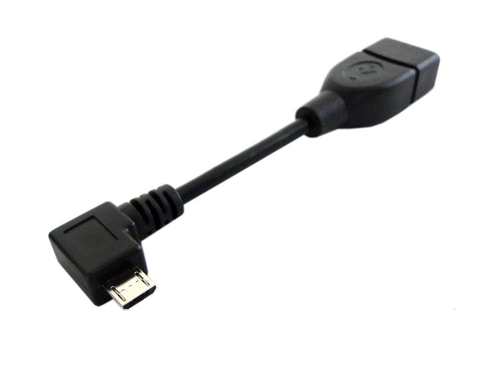 双皇冠 原装左弯Micro USB公转USB母 充电+数据线 0.1米 OTG HOST