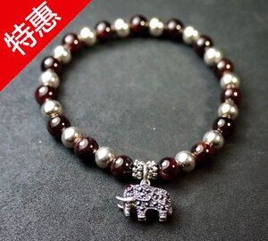巴西优品天然石榴石纯银吊坠手链女时尚饰品特价小象饰品手链