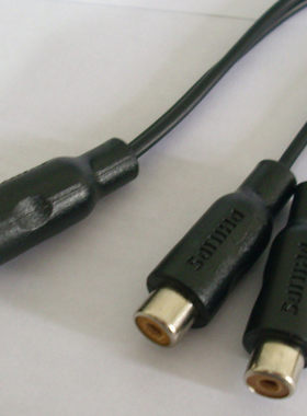 Philips 1RCA转2RCA 一分二 一公二母 RCA 音频线