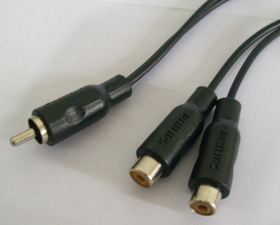 Philips 1RCA转2RCA 一分二 一公二母 RCA 音频线