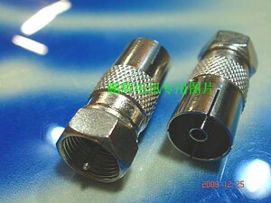 优质有线电视螺旋F头转射频座数字机顶盒专用英制影音周边配件
