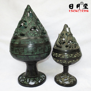 香炉 彷古青铜器 香道用品 古典型盘香炉 铜博山炉 汉式婚礼道具