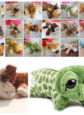 101卡通毛绒老虎猴子狮子豹鹿河马沙皮小熊羊动物笔袋文具袋