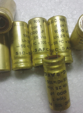 拆机 SIC-SAFCO 电容 ALSIC 105系列 25V 1000UF 金装 直插型电容