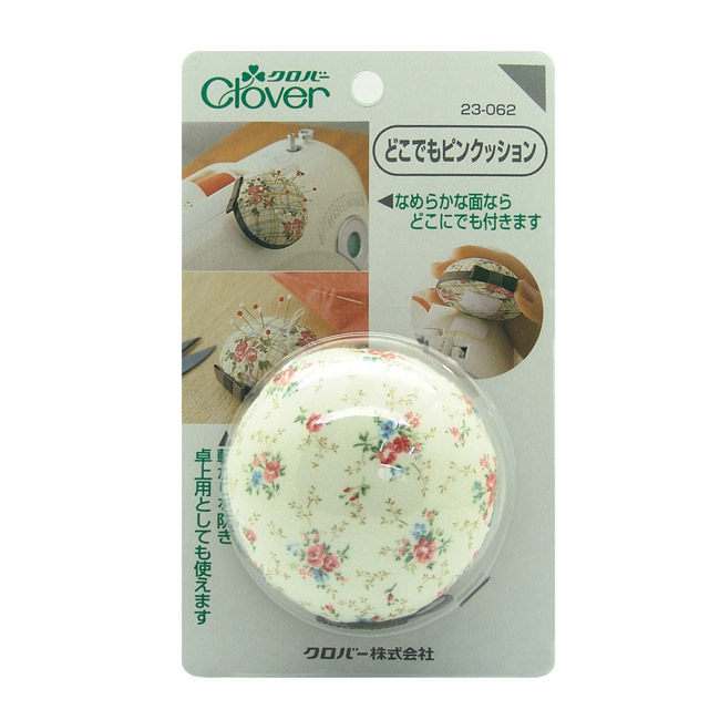 日本进口可乐clover缝纫机座式两用针插包 自由粘贴式针座23-062