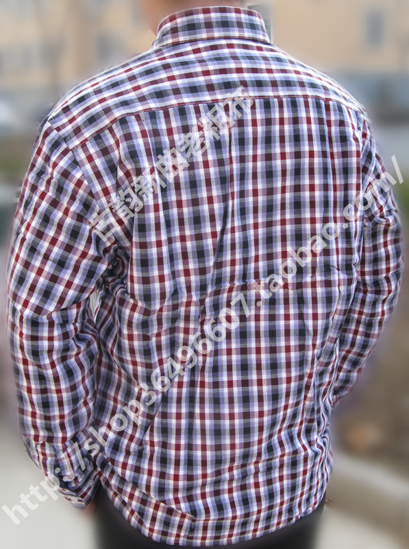 优质老粗布加绒加厚尖领长袖衬衫