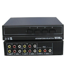 正品仝丽 1-4路AV音视频切换器 视频.音频切换器 VSW41 质保一年