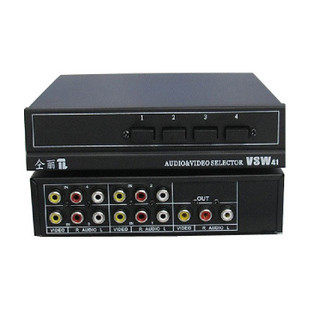 正品仝丽 1-4路AV音视频切换器 视频.音频切换器 VSW41 质保一年
