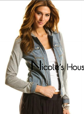 代Arma-针织棉 拼接 牛仔 薄款 小外套