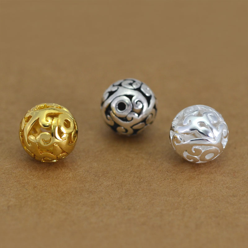 S925纯银泰银祥瑞镂空圆球隔珠吊坠 DIY佛珠水晶手链项链饰品配件,饰品/流行首饰/时尚饰品新,其他DIY饰品配件,淘宝优惠券,粉丝福利购,淘宝优惠卷