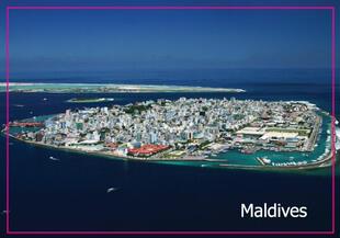 马尔代夫首都马累鸟瞰全景 蜜月旅游纪念礼品磁贴5453