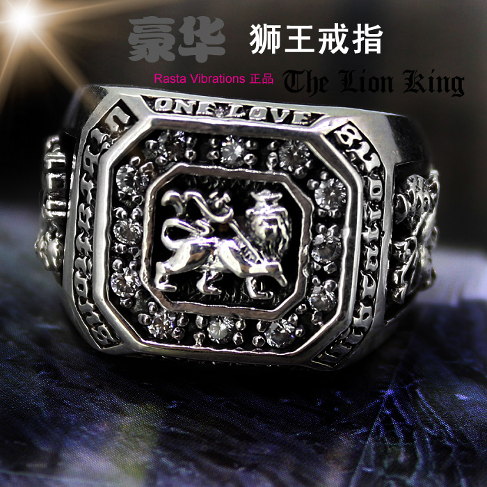 纯银男士方形复古戒子