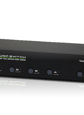 ATEN/宏正 VS0401 4进1出VGA视频切换器 4口红外遥控按钮音频共享