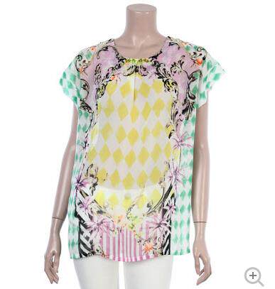 亏本特价◆韩国正品◆ECOLE DE PARIS 气质淑女优雅印花上衣