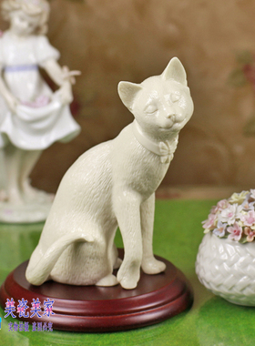 外贸陶瓷宠物生日可爱的猫咪摆件