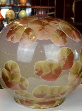 简约现代风天地方圆结晶釉工艺品