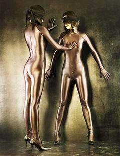 丝袜美姬 正品银色氨纶亮光滑爽涂胶紧身衣 多色可选 纯色薄款