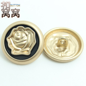 满包邮新款高档金属雾金色玫瑰花纽扣 大衣风衣毛衣扣子 DIY钮扣
