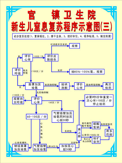 597海报印制海报展板素材295医院卫生院新生儿窒息复苏程序示意图