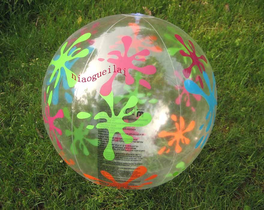 q ★吹气式 61cm 外贸充气水球 充气球 游泳圈 沙滩球 a6-102