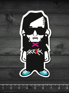 发10张电音Dubstep Skrillex 笔记本贴纸 旅行箱贴纸 DJ贴纸 防水