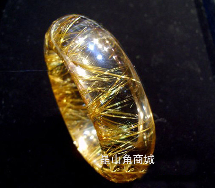 晶山角商城巴西天然钛晶手镯 净体