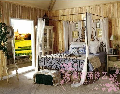 yd337欧式铁艺床架/双人床