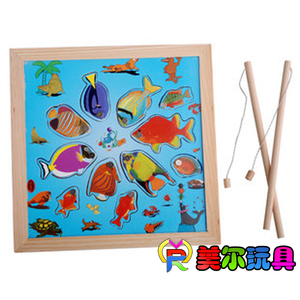 儿童钓鱼玩具 磁性钓鱼玩具 小猫钓鱼游戏 手眼协调 抓取运动力