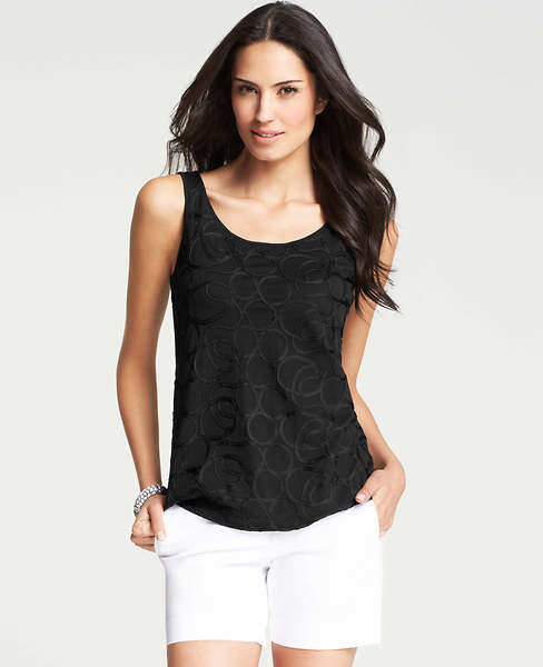 简约而不简单AnnTaylor夏季丝带贴花修身 打底女背心包邮$48