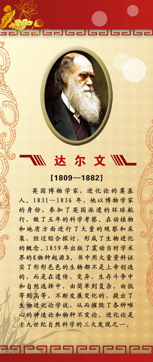 28素材名人名言格言海报展板852达尔文海报印制