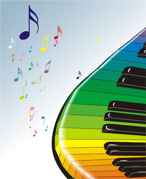 537海报印制海报展板素材224钢琴跳跃的音符背景 - 副本 个性定制