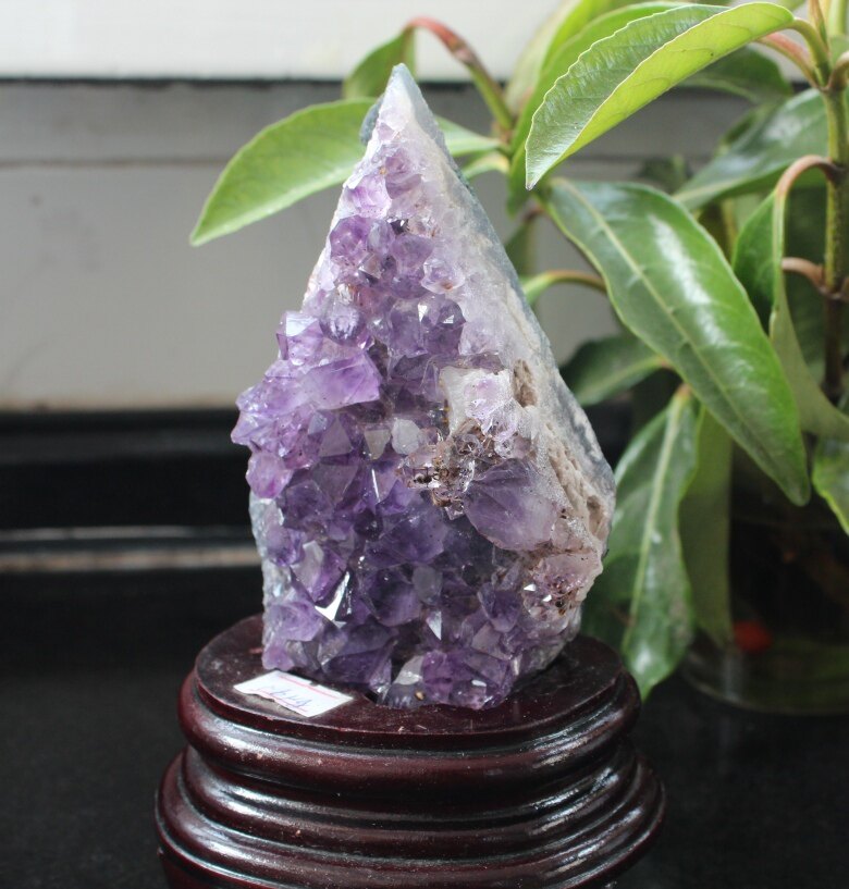 精品巴西天然紫水晶簇  紫水晶摆件,送底座