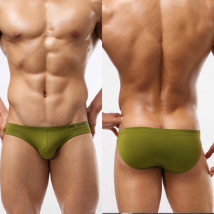 纯色简约性感低腰三角游泳裤 紧身比基尼温泉泳衣 男丝滑弹力三角裤
