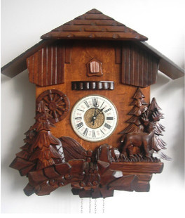 高档红木挂钟鸟鸣钟 摆设古典仿古钟表挂钟客厅欧式闹钟创意个性