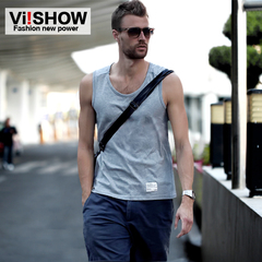 Viishow cotton vest male Xia Kuan City boy vest shoulder movement in Europe and America the trend t sweat vest
