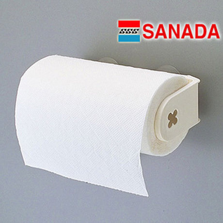 日本进口SANADA强力吸盘厨房纸巾架 卫生间纸巾挂浴室吸壁卷纸架