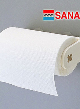 日本进口SANADA强力吸盘厨房纸巾架 卫生间纸巾挂浴室吸壁卷纸架
