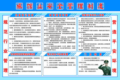 海报印制210海报展板素材（制作）1286旅馆业安全管理制度