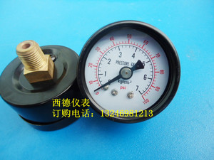 40MM背式0－7KG/100PSI气压表，轴向压力表，螺牙1分，Y-40Z