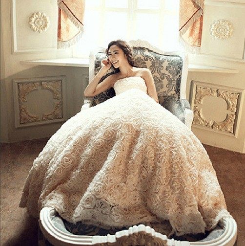 undergarment covering the chest and abdomen Wedding dress Qi Di Spring and summer new pattern Self cultivation Show thin Flower Sweet princess Wedding dress full dress bridein the Women's clothing/Boutique , Wedding/Cheongsam/Formal dress , Wedding  category - from Buy2taobao.com to provide professional Taobao agent buy service