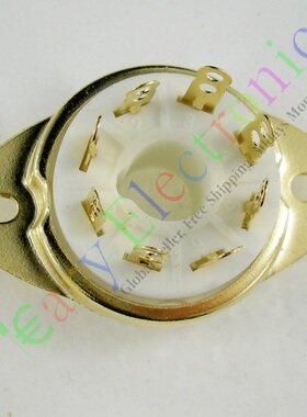 八脚陶瓷电子管GZC8-B-G镀金管座EL34 KT66 KT88 6V6 6n5p 6P3P等
