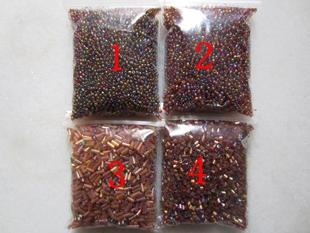 DIY串材料 彩茶色2mm米珠/3mm角珠/4.5mm管珠 服装辅料 手工材料