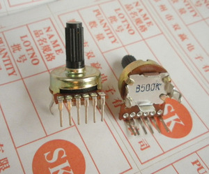 172电位器 6脚 B500K-15花轴 功放 音量 电位器