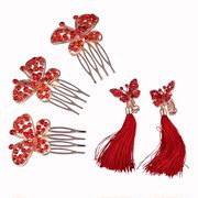 Nice pretty beautiful Corolla bridal tiara sets red dresses dress accessories and festive Merry sue China earrings