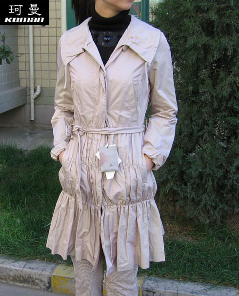 专柜正品 珂曼品牌 春秋装女装修身女士风衣外套 原1299 清仓特价